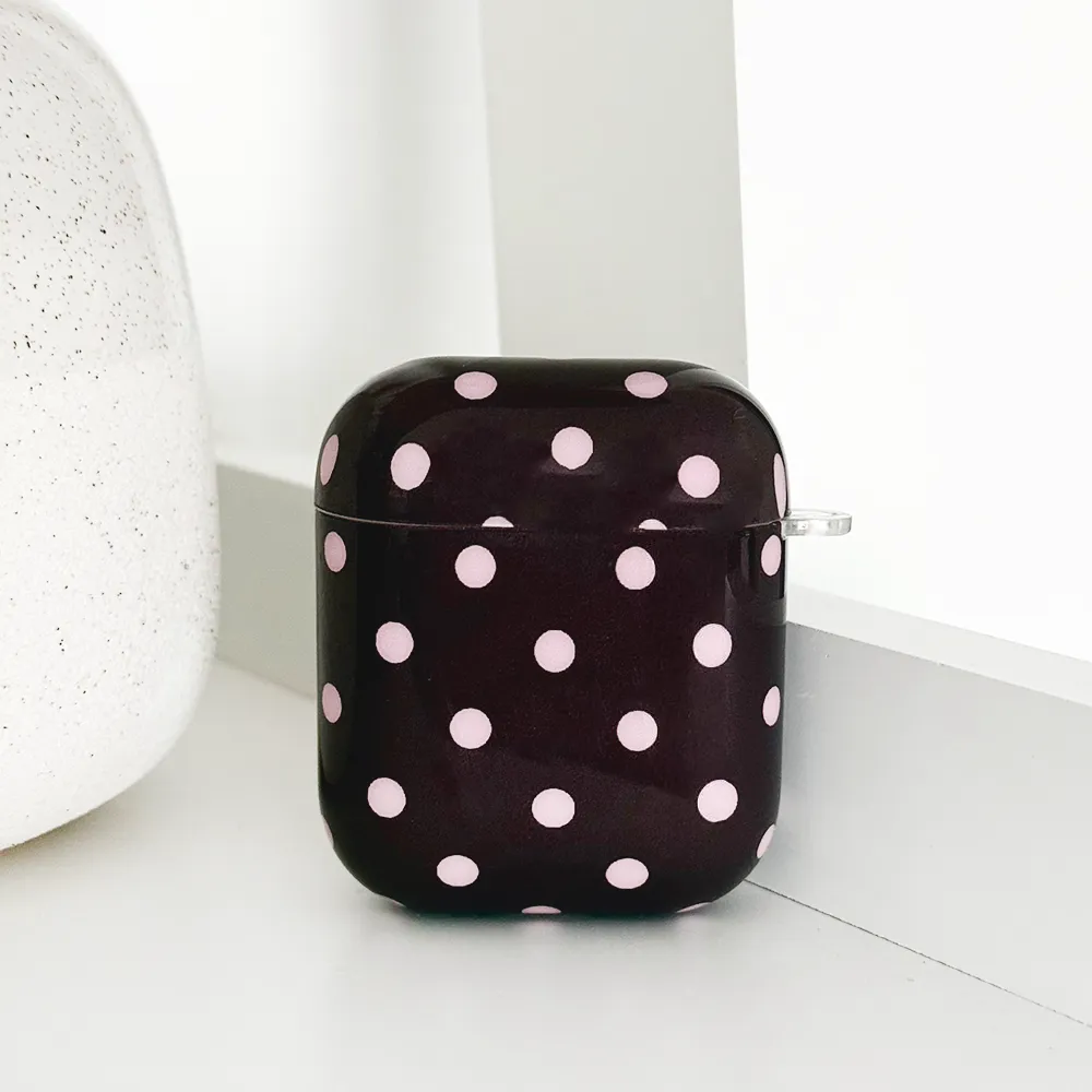 Airpods Case - Brown Polka Dot fashion ergonomic commuter handmade silicone airpods case eco friendly ergonomic silicone protector