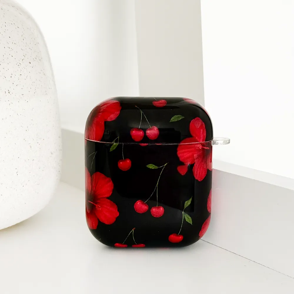Airpods Case - Cherry Hibiscus Portable Travel Bag