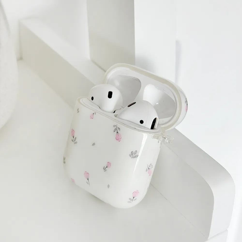 Airpods Case - Ditsy Floral White vivid gradient handmade travel shell