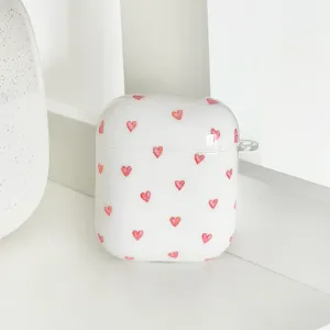 Airpods Case - Mini Hearts premium airpods travel shell soft textured travel case