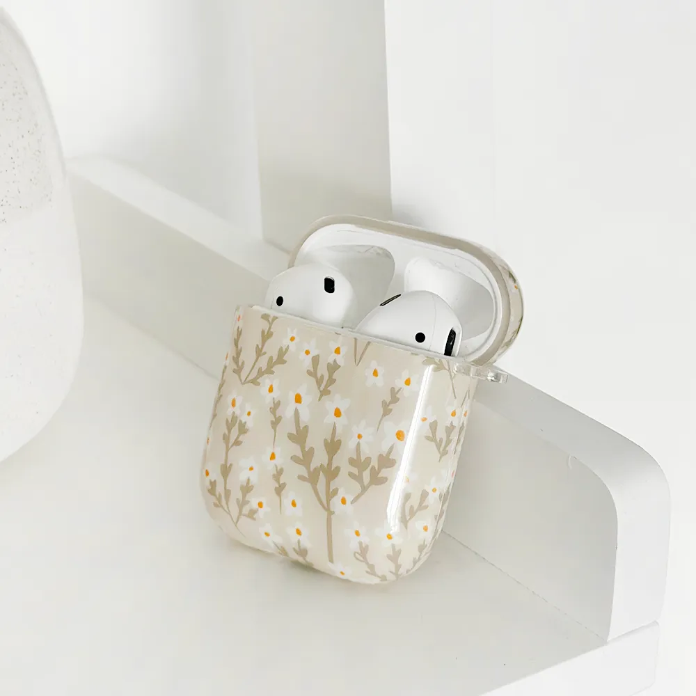 Airpods Case - Nude Flowers premium carbon fiber airpods cover sleek neon ergonomic silicone airpods shell