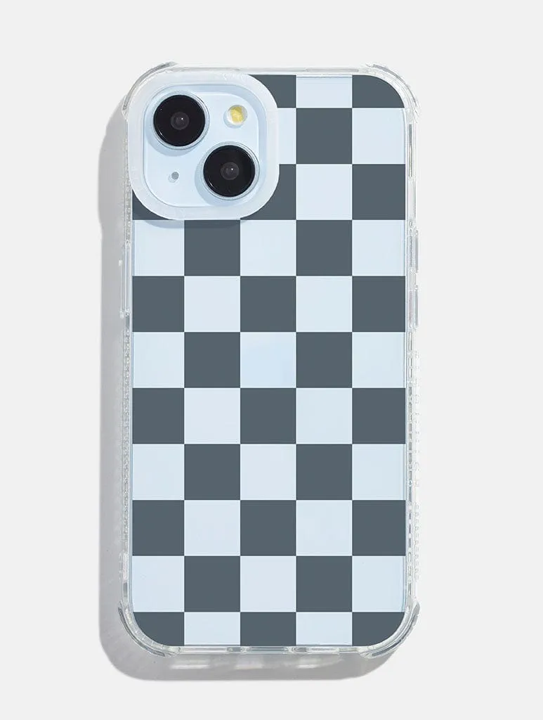 Creative Design Blue Check Shock iPhone Case