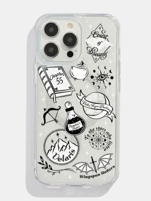 ACOTAR Sticker Glitter MagSafe iPhone Case Protective Craft Gloss Finish