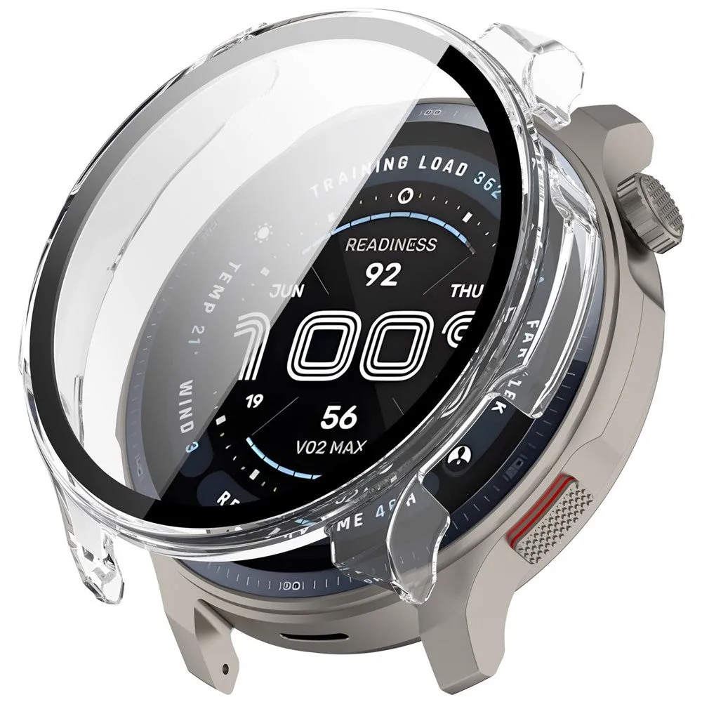 Glossy Finish Case Amazfit Balance 2 Hard Case with Glass (Transparent)