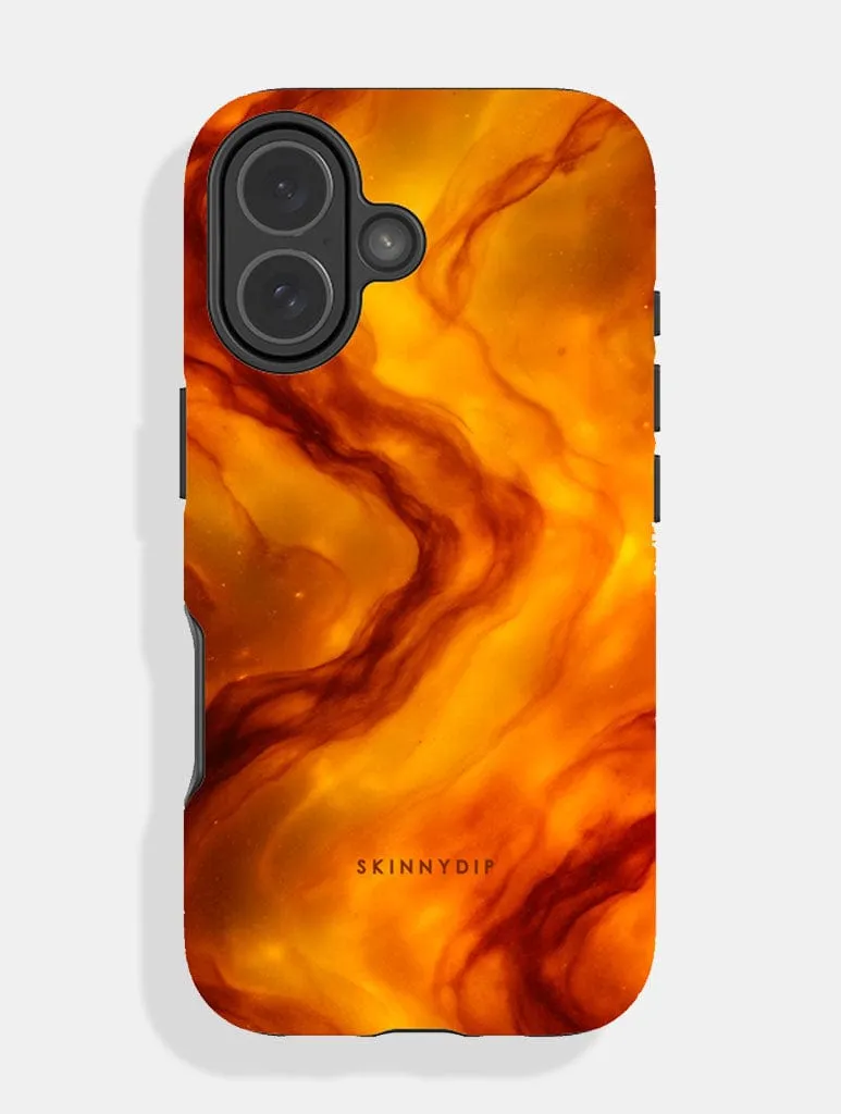 Minimal Texture Luxury Surface Layer Amber Swirl Ultra Protective iPhone Case