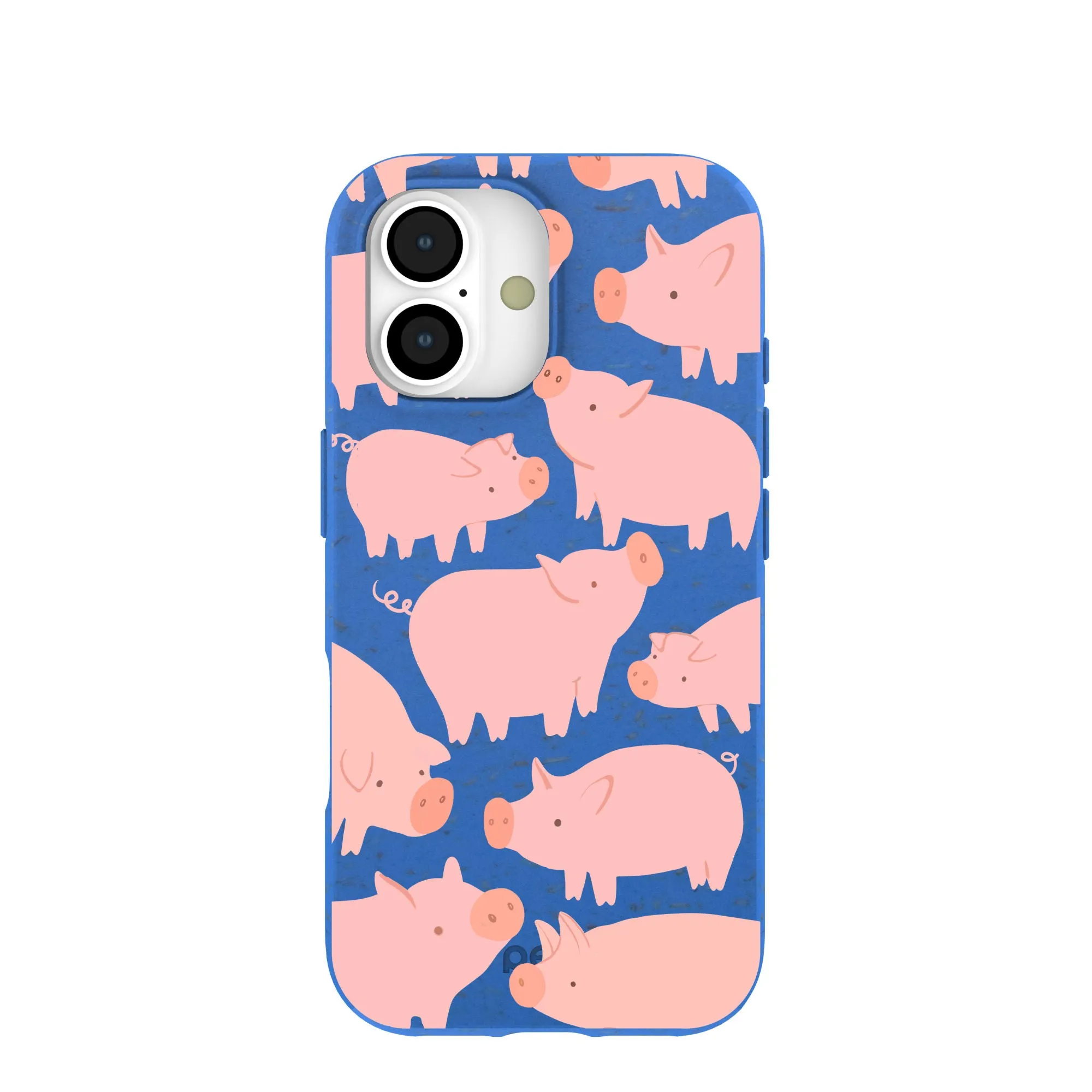 Electric Blue Piggies iPhone 17 Case Non slip grip Hybrid Edge