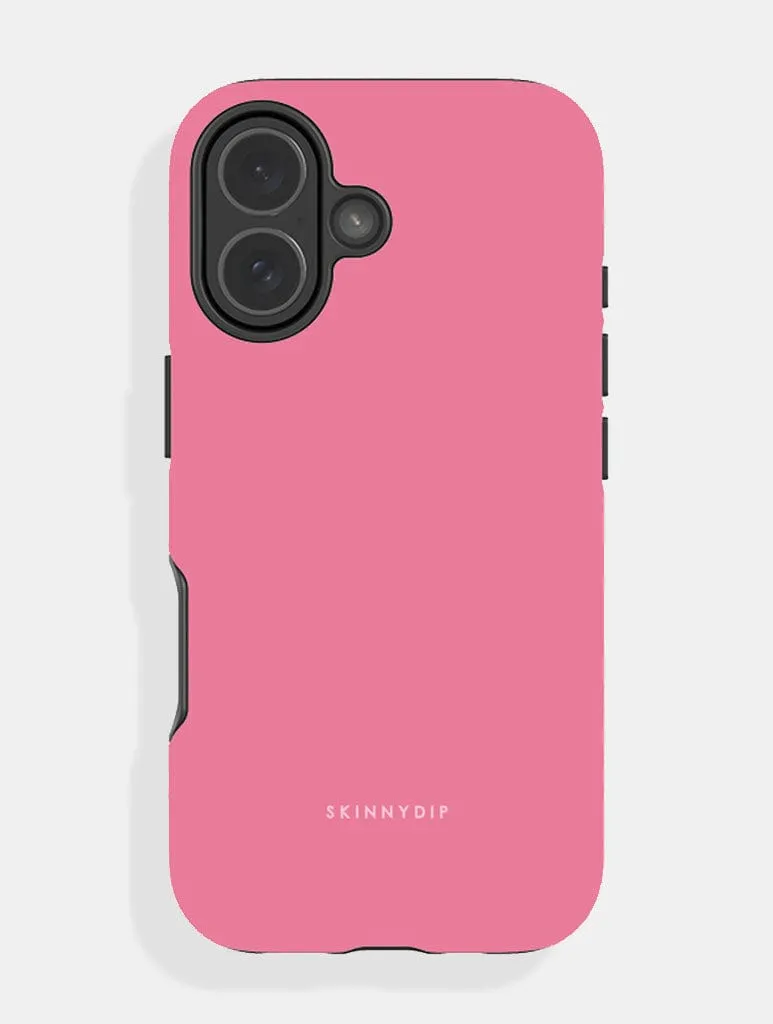 Pink Solid Colour Ultra Protective iPhone Case Rugged Pattern Design