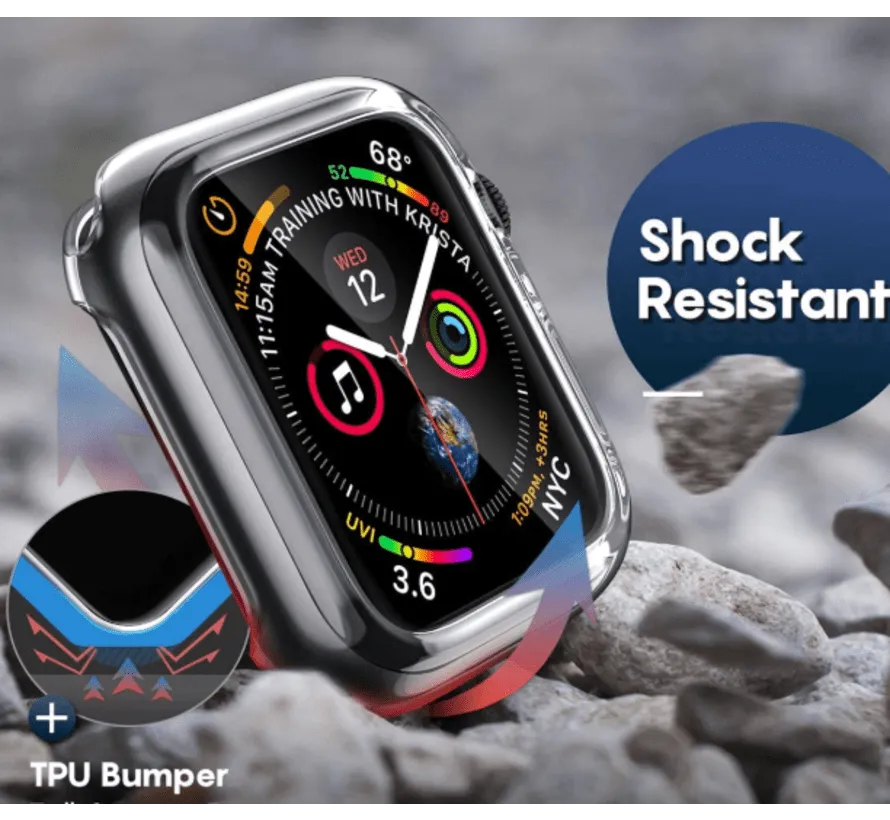 Swimming Proof Edge Armor Shielding Apple Watch Case (Transparent)