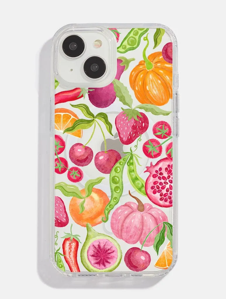 Autumn Fruit And Veg MagSafe iPhone Case Minimal Texture Glossy surface