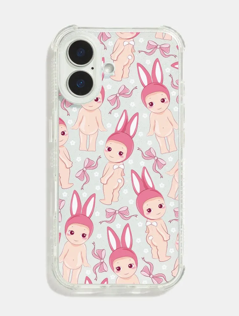 Glossy Texture Layer Baby Angel Bunny Shock iPhone Case