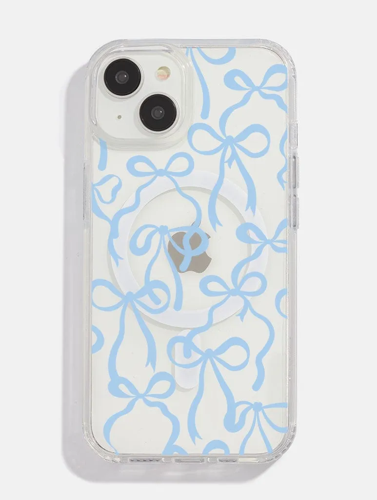 Elegant Style Baby Blue Bows MagSafe iPhone Case