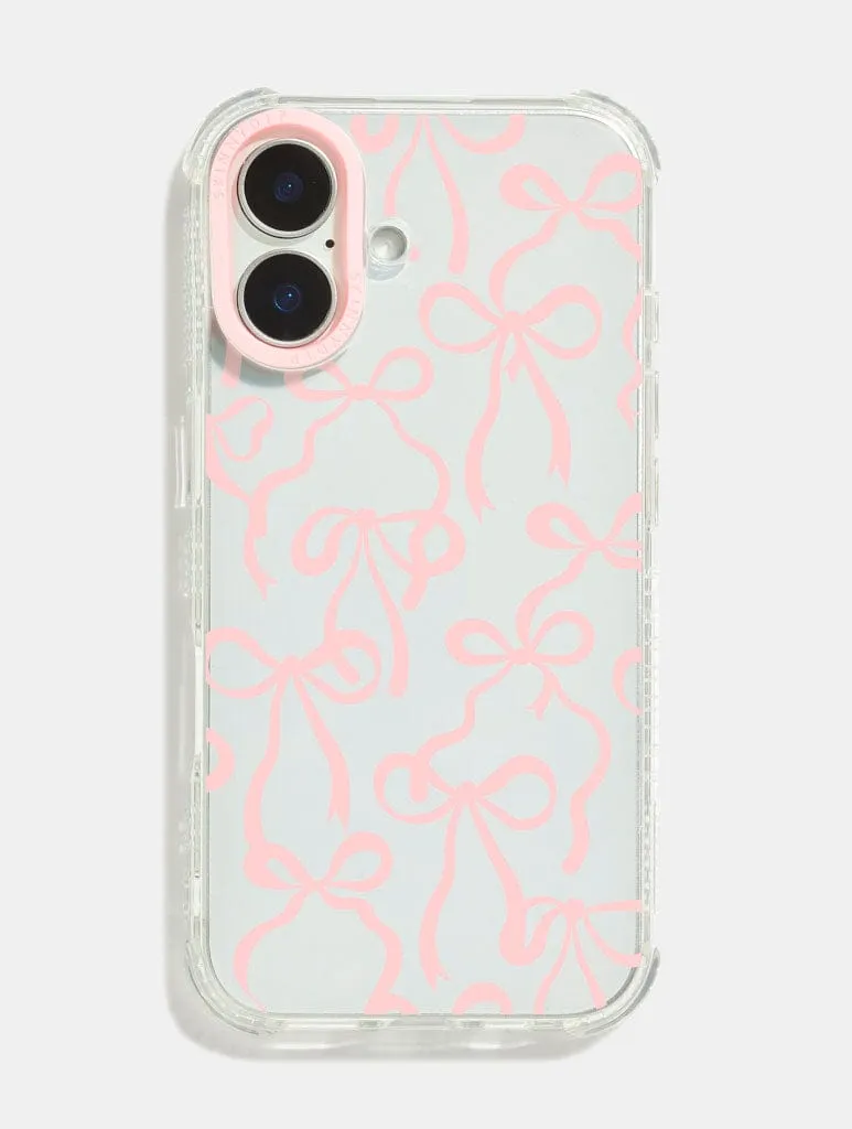 Premium Build Layer Protective Design Baby Pink Bows Shock iPhone Case