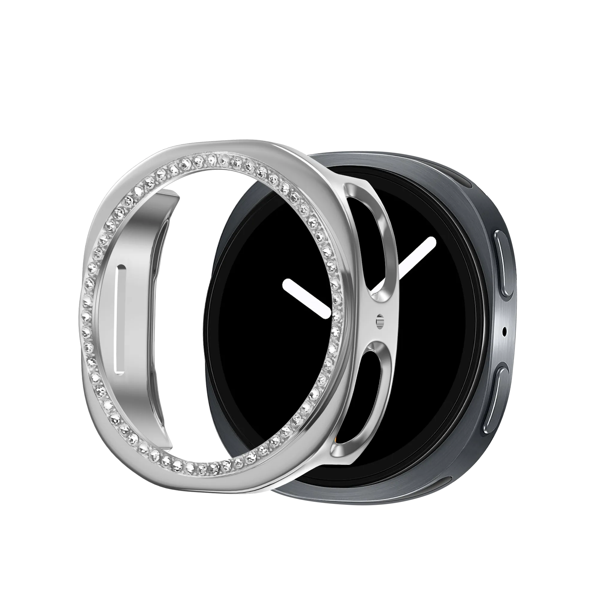 Sport Ready Fashion Armor Bandz Samsung Galaxy Watch 8 - 40mm Diamond PC Case (Silver)