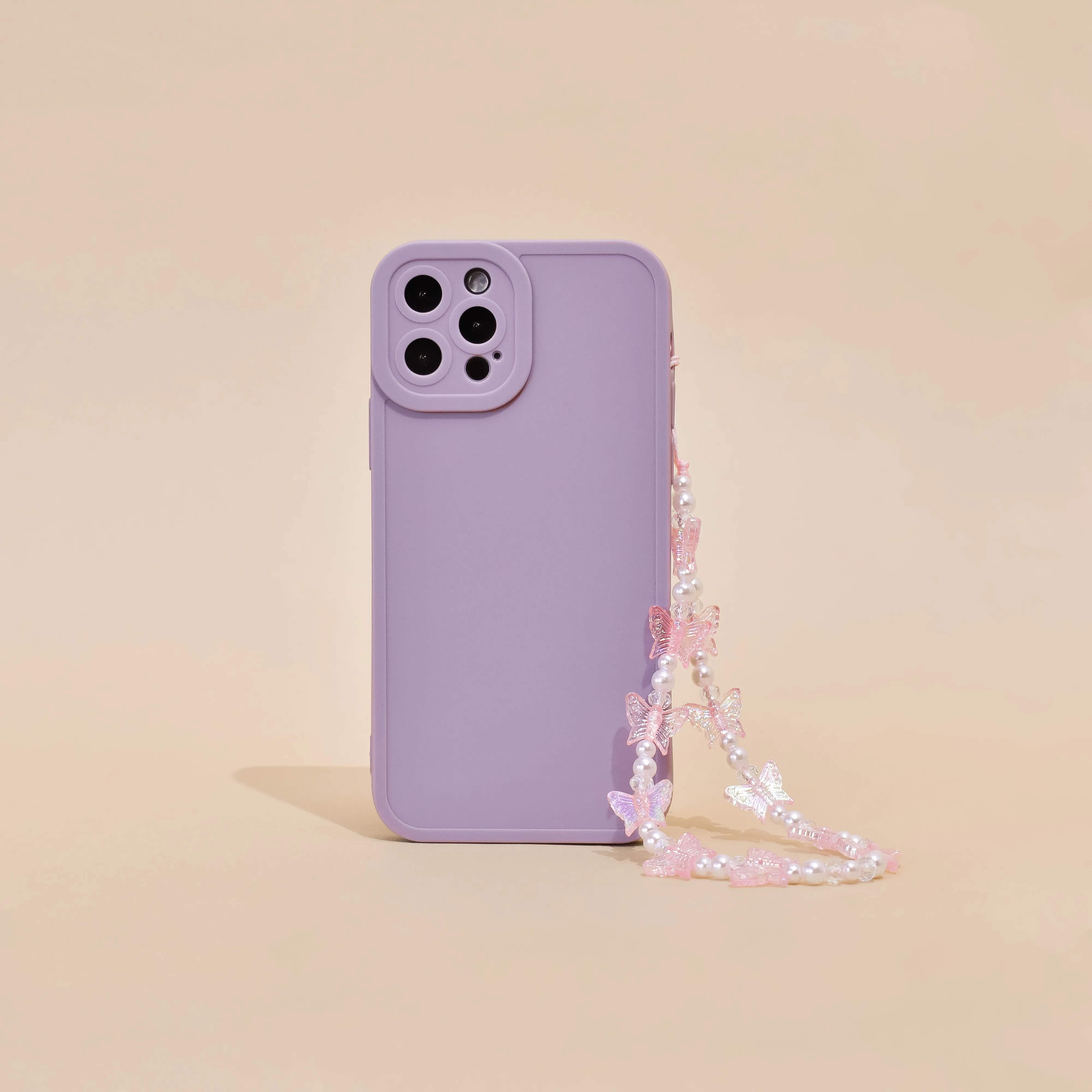 Beaded Phone Strap - Holographic Butterfly Office Lanyard