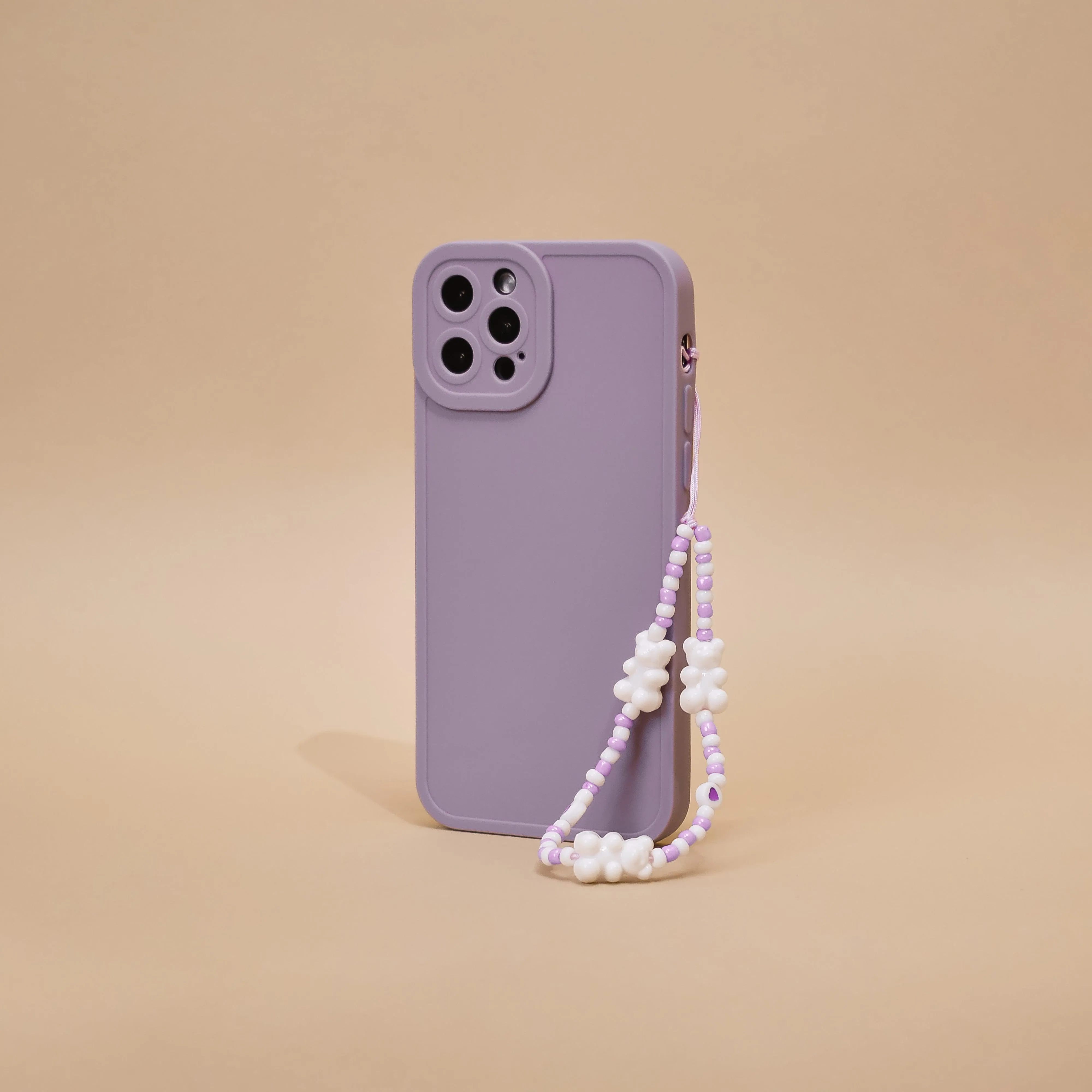 Beaded Phone Strap - Lilac Bears Fashion Forward Multicolor Design