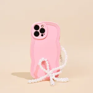 sport Beaded Phone Strap - Pearl Bow