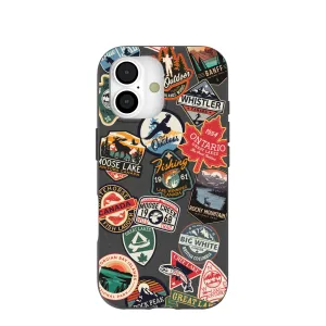 Black Canadian Stickers iPhone 17 Case Minimal Texture Rugged Look Finish