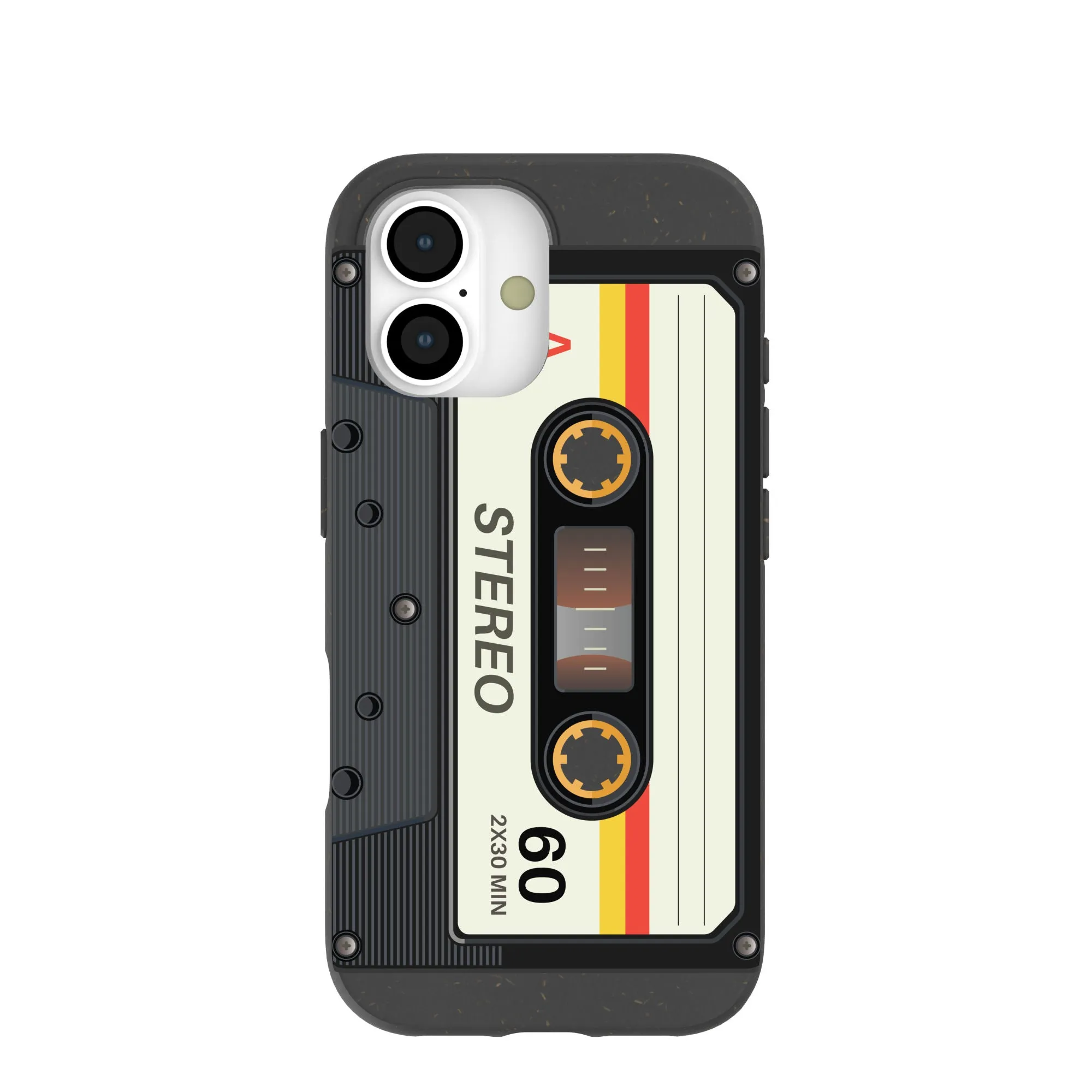 Black Cassette iPhone 17 Case Stylish Layer Texture