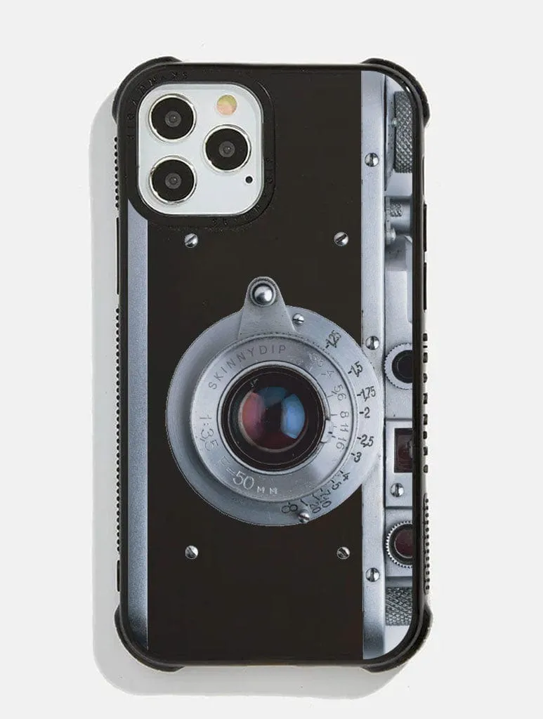 Black Film Camera Shock iPhone Case Casual Texture Metal Texture