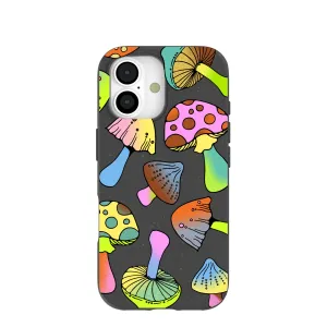 Matte Edge Black Mushroom Party iPhone 17 Case