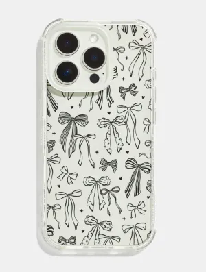 Sleek Profile Black Painted Bows Shock iPhone Case