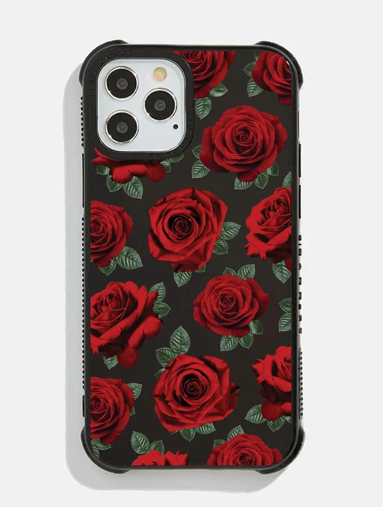 Black Photographic Roses Shock iPhone Case Minimal Touch