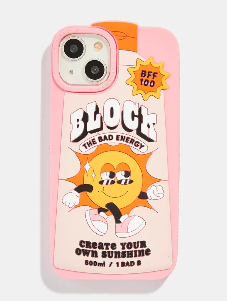 Block The Bad Energy Silicone iPhone Case Flexible Pattern Layer