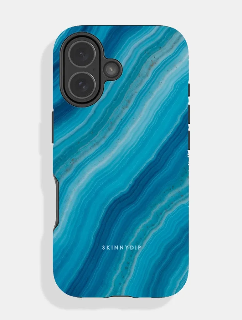 High End Look Blue Agate Ultra Protective iPhone Case