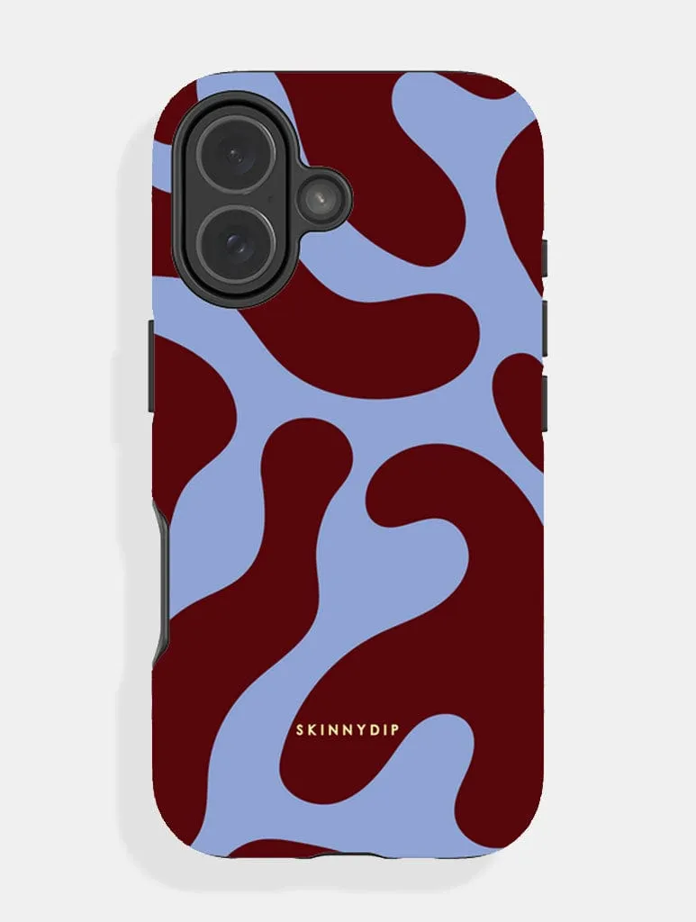 Smooth Edge Design Blue and Maroon Pattern Ultra Protective iPhone Case