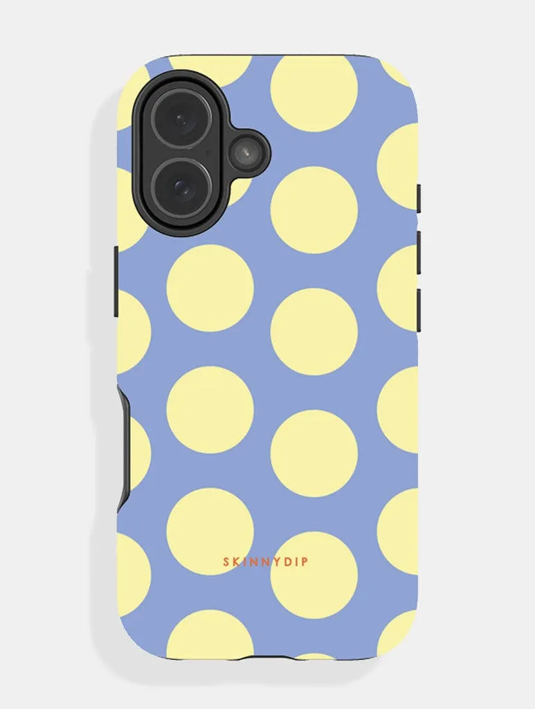 Blue and Yellow Polka Dots Ultra Protective iPhone Case Everyday Fit