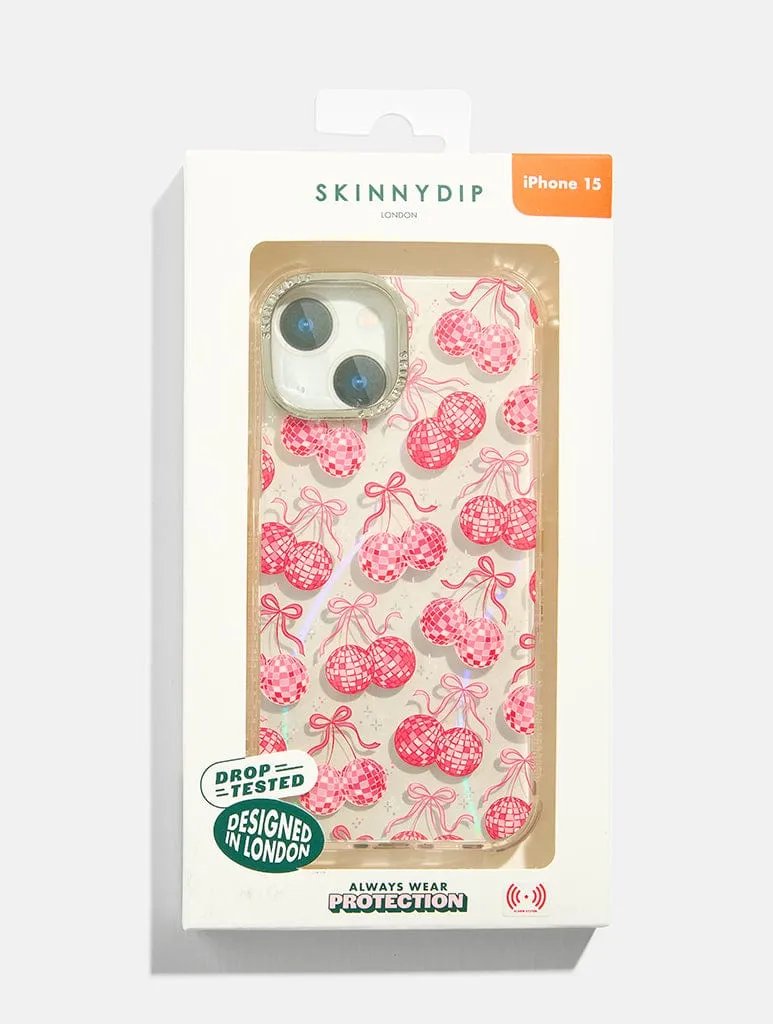Vivid Pattern Bow Disco Cherry Shock iPhone Case