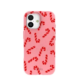 Bubblegum Pink Candy Cane Chaos iPhone 17 Case Stylish Color Everyday Style