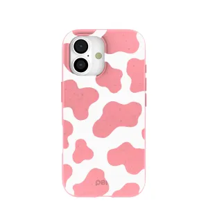 Gloss Texture Grip Assist Bubblegum Pink Cow iPhone 17 Case