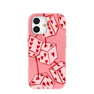 Bubblegum Pink Dicey Cherries iPhone 17 Case Flexible Touch
