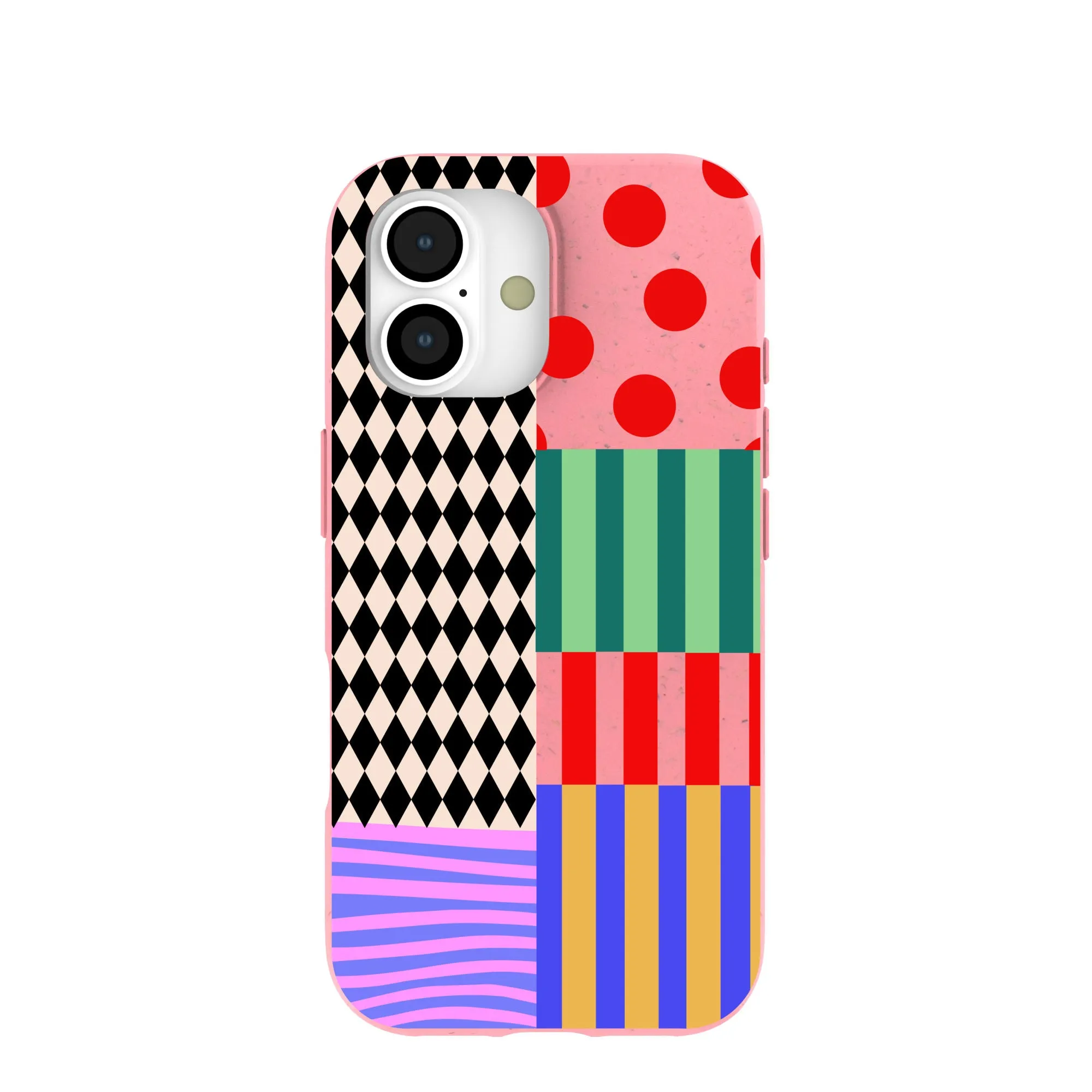 Modern Grip Design Tough Frame Bubblegum Pink Juggling Colors iPhone 17 Case