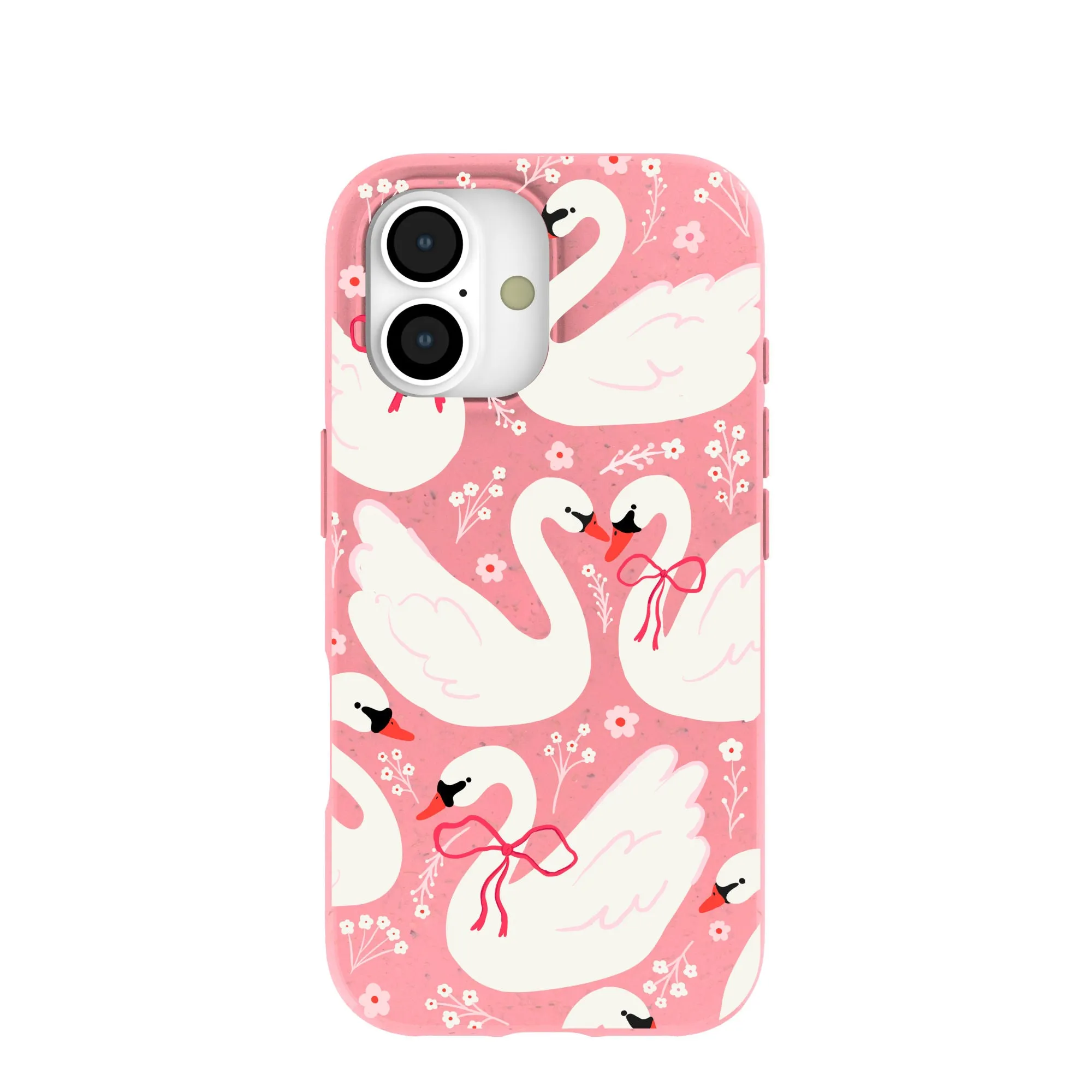 Minimal Design Modern Touch Bubblegum Pink Swan Garden iPhone 17 Case