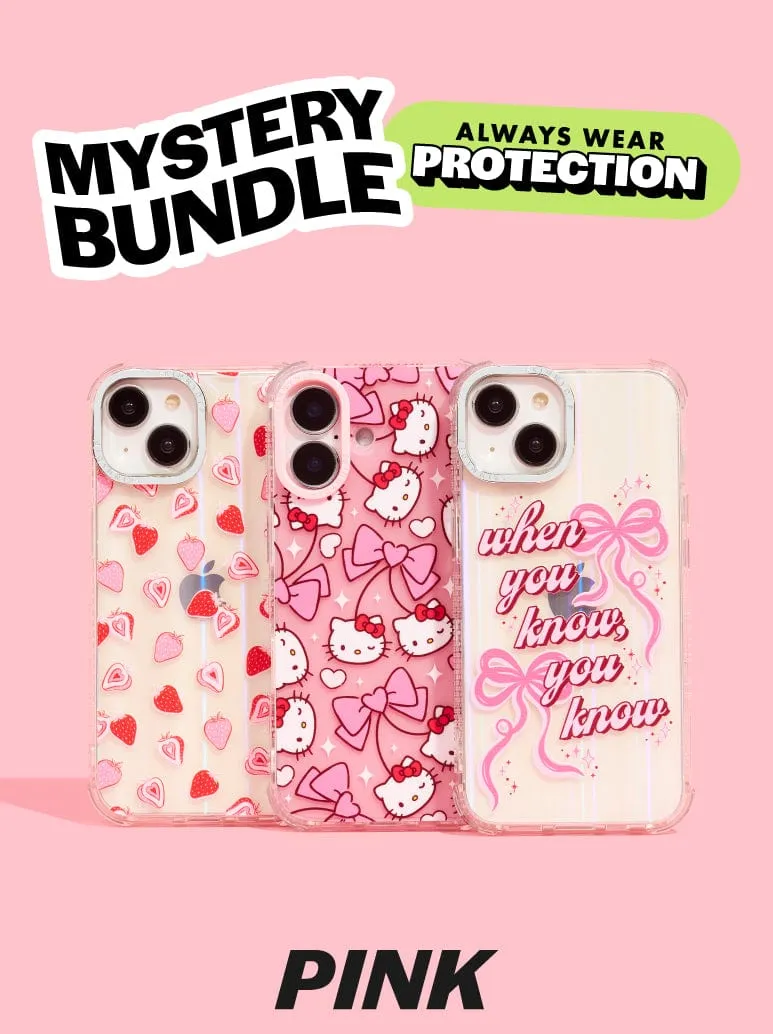 Bundle x 3 Pink iPhone Cases Hybrid Finish