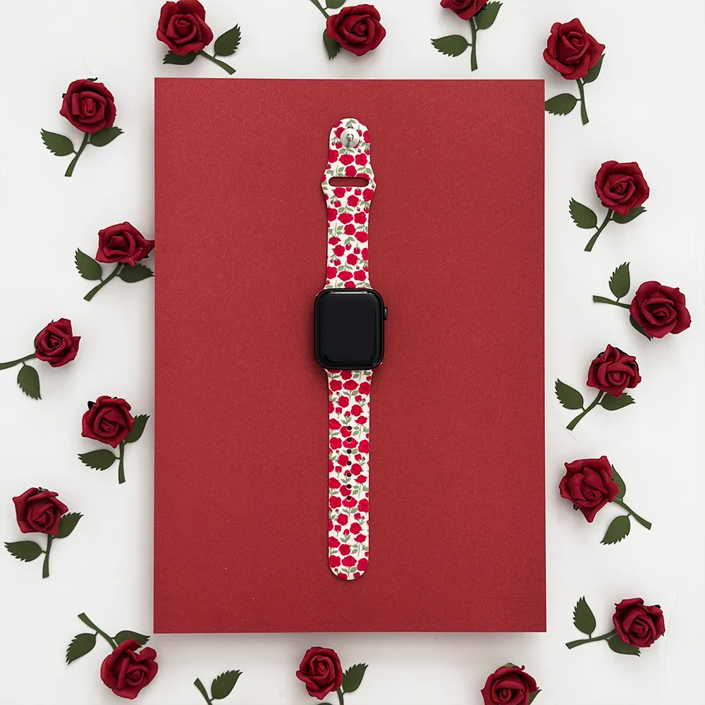 Buy Me Roses Crimson Apple Watch Strap Tough Texture