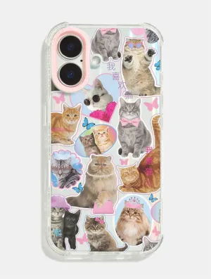 Shock absorption Cat Sticker Shock iPhone Case