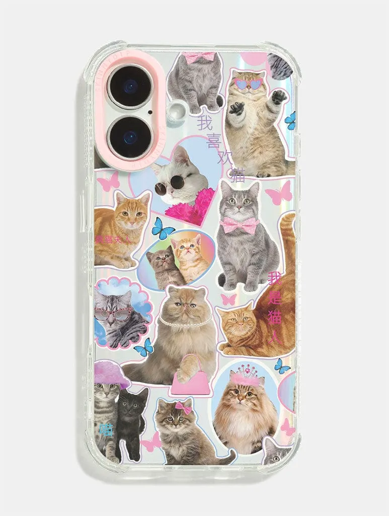 Cat Sticker Shock iPhone Case Protective Form Texture Vivid colors
