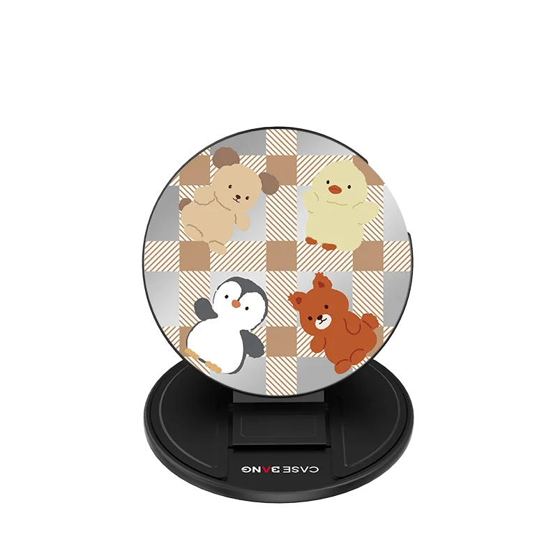 Chequered Bear Magsafe Grip Stand Grip Max Duo Pop Socket