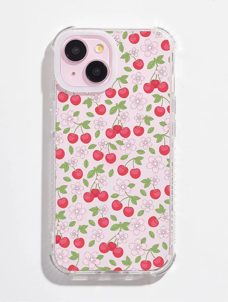Precision Cutouts Anti Scratch Layer Cherry Flower Shock iPhone Case