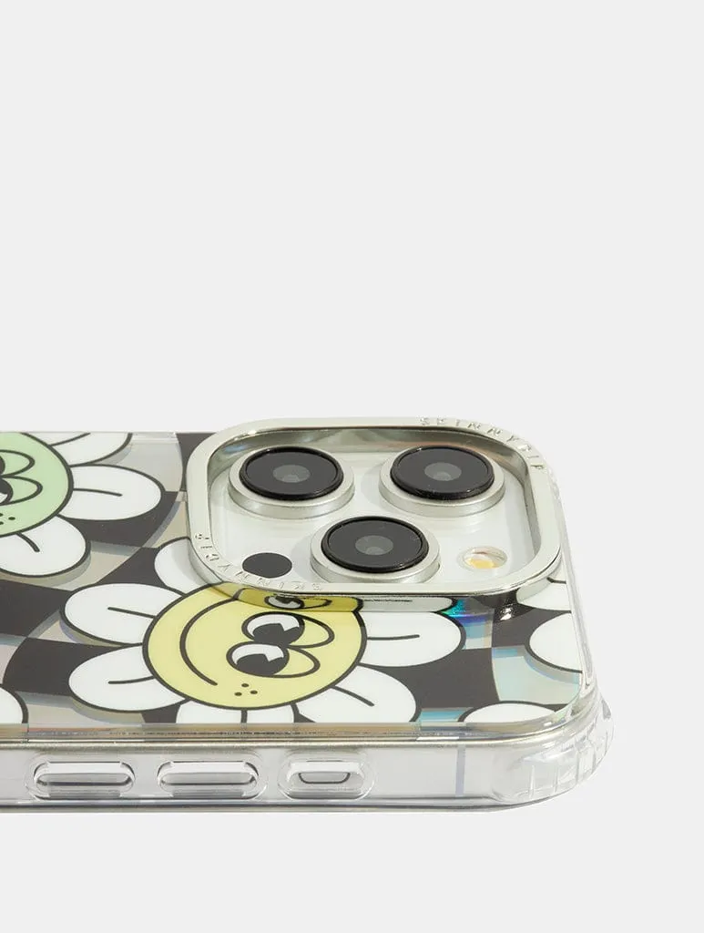 Travel Friendly Chill Daisy Check Shock iPhone Case