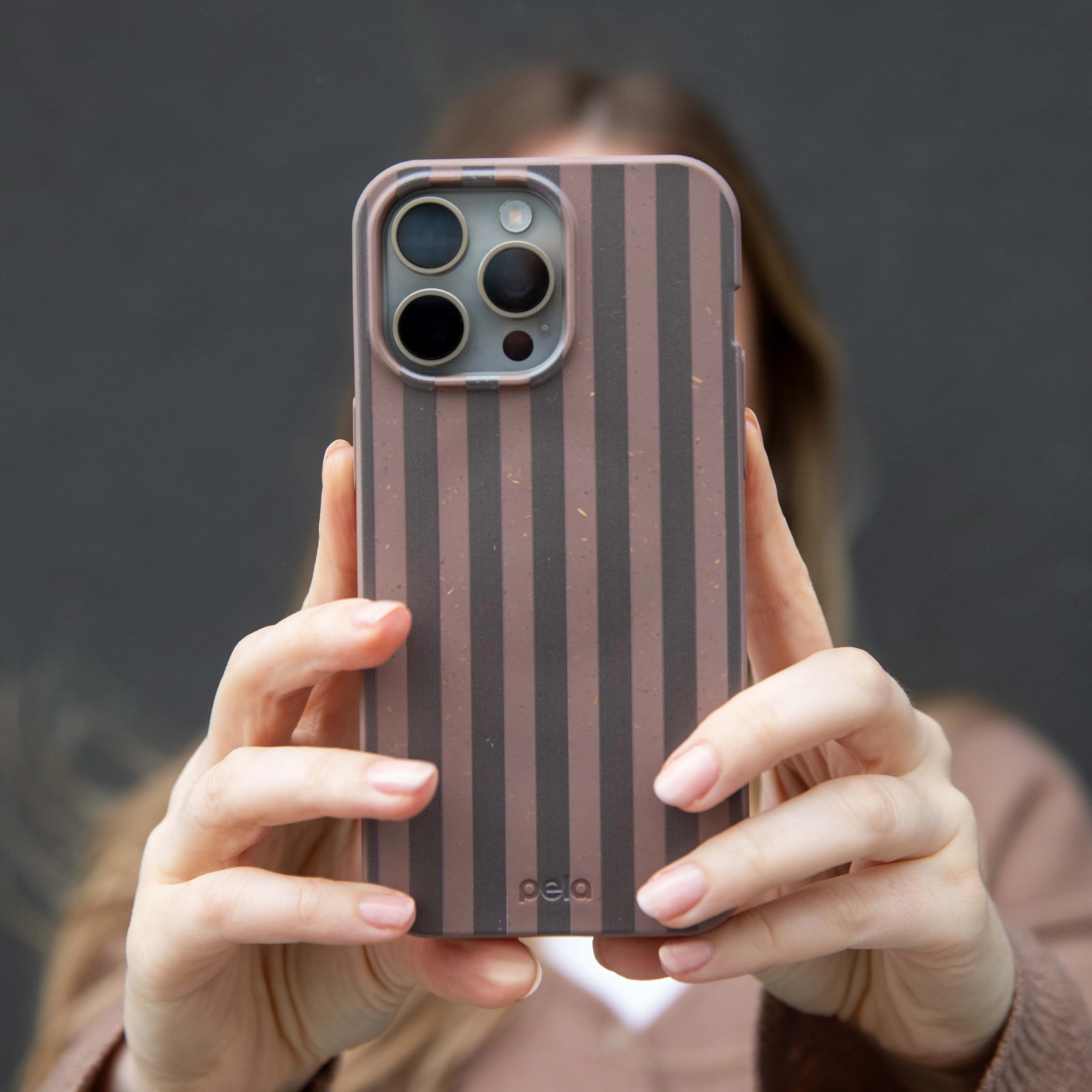 Chocolate Brown Cocoa Stripes iPhone 17 Case Matte Layer