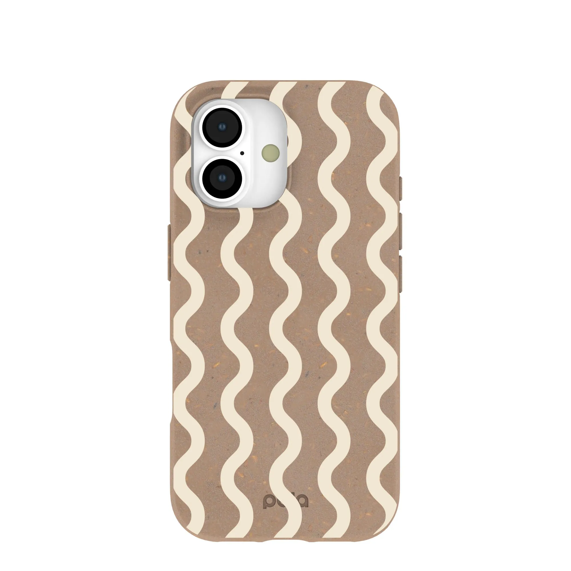 Chocolate Brown Latte Waves iPhone 17 Case Textured Detail