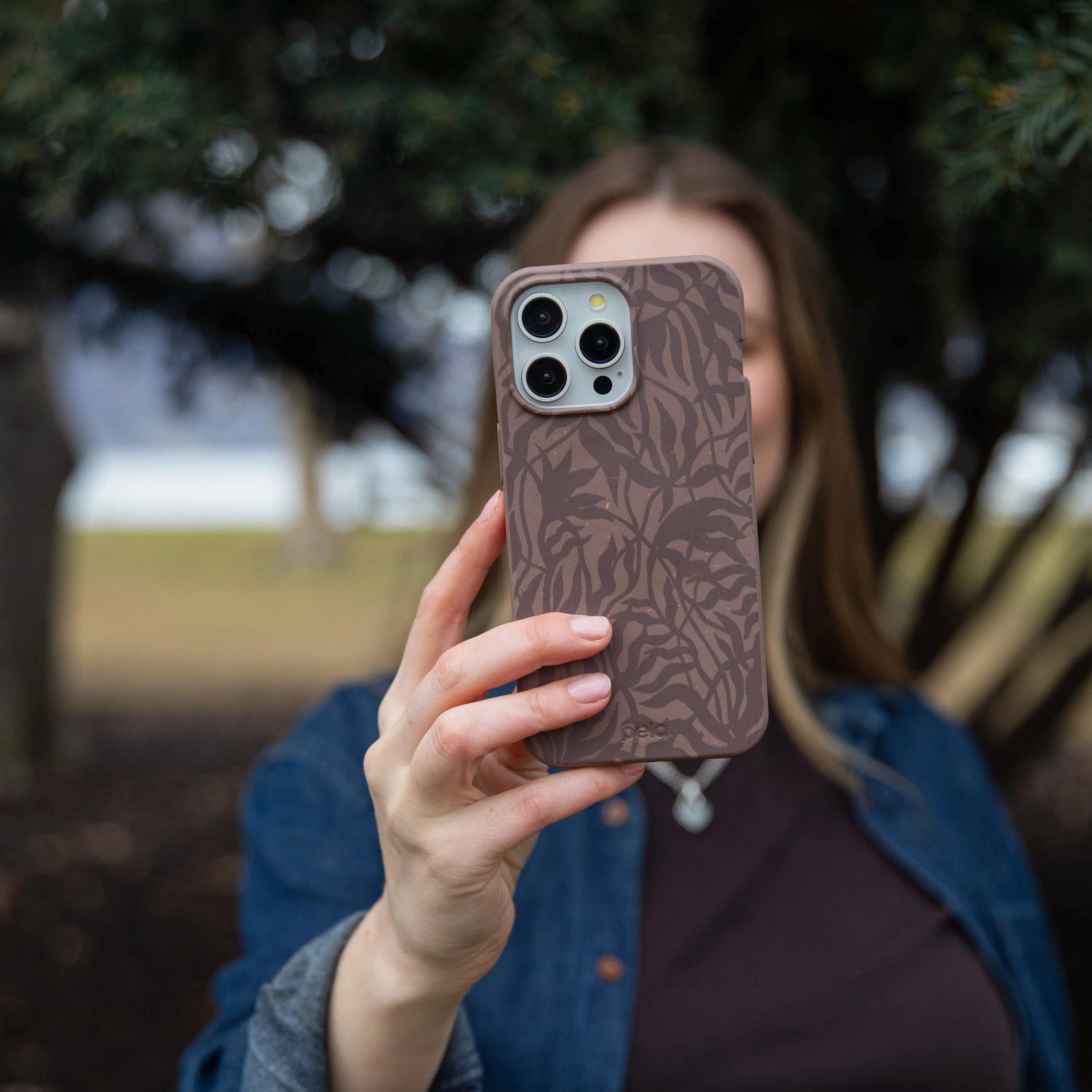 Chocolate Brown Rustic Leaves iPhone 17 Case Perfect Fit