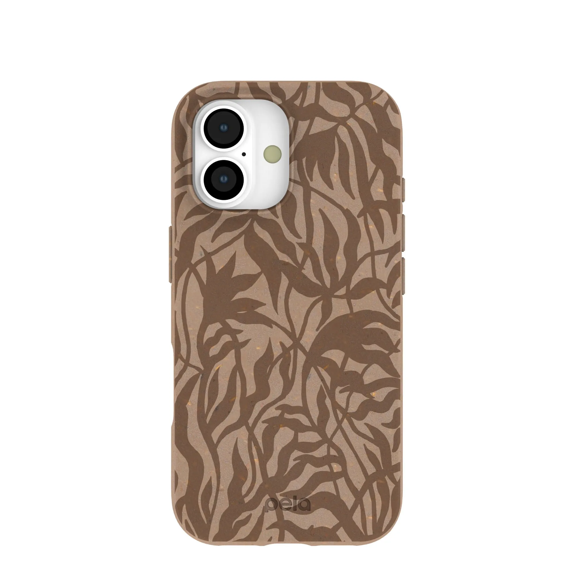Resistant Layer Chocolate Brown Rustic Leaves iPhone 17 Case