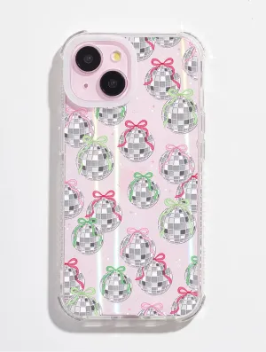 Christmas Disco Balls Bow Shock iPhone Case Hard Edge Creative Style