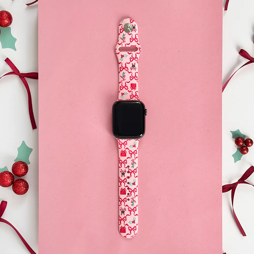 Christmas Kisses Apple Watch Strap Lightweight Feel Comfort Fit