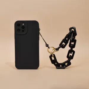 Chunky Chain Phone Strap - Black Phone Quick Access